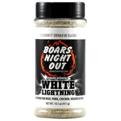 Boar's Night Out White Lightning BBQ Seasoning & Dry BBQ Rub - 14.5 Oz Bottle