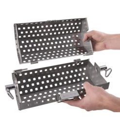 Broil King Stainless Steel Rotisserie Tumble Basket -BBQGrills Shop Broil King Stainless Steel Rotisserie Tumble Basket BK 64875 action 02 1
