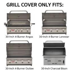 Bull BBQ 21-Inch X 15-Inch Drip Pan Grease Tray Liners - Fits Bull BBQ 30-Inch 4-Burner Gas Grills - Set Of 3 -BBQGrills Shop Bull BBQ 30 Inch Premium Grill Cover for Built In Grills Fits Bull BBQ Angus Lonestar Select Outlaw and Bison Charcoal Cover Only Fits These Models