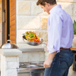 Coyote Stainless Steel Wok For Power Burner -BBQGrills Shop Coyote Grills Stainless Steel Wok for Power Burner CWOK Lifestyle