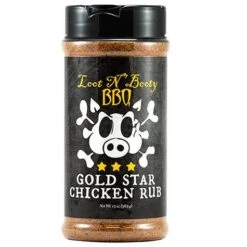 Loot N' Booty BBQ Gold Star Chicken Rub BBQ Seasoning & Dry BBQ Rub - 13 Oz Bottle