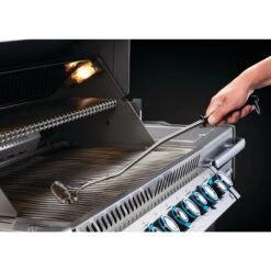 Napoleon Stainless Steel Extra Wide Grill Brush -BBQGrills Shop Low Res JPG 62054 SS CleaningBrushwScraper InUse Brush