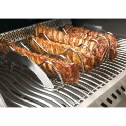 Napoleon PRO Stainless Steel Rib & Roasting Rack -BBQGrills Shop Low Res JPG 70009 ss rib rack in use