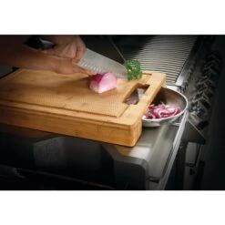 Napoleon PRO Bamboo Cutting Board With Stainless Steel Bowls -BBQGrills Shop Low Res JPG 70012 Professional CuttingBoardSet InUse