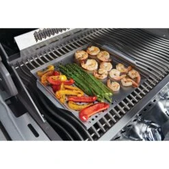 Napoleon Stainless Steel Multi-functional Topper With Cedar Plank -BBQGrills Shop Low Res JPG 70026 in use shrimps
