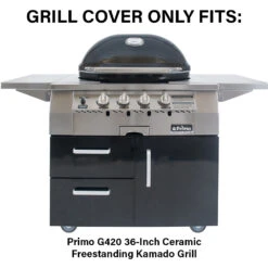 Primo Grill Cover For Oval G420 36-Inch Ceramic Freestanding Kamado Grill -BBQGrills Shop Primo Grill Cover for Oval G420 36 Inch Ceramic Freestanding Kamado Grill 424 Grill Cover Will Fit