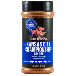 Three Little Pigs Kansas City Championship BBQ Seasoning & Dry BBQ Rub - 12.5 Oz Bottle - OW085171