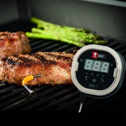Weber Grills IGrill 2 Wireless Bluetooth Grill Thermometer With 2 Pro-Meat Probes -BBQGrills Shop Weber 7203 iGrill 2 bluetooth thermometer close up