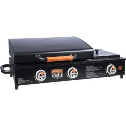Blackstone Griddle On The Go 22-Inch 2-Burner Tabletop Propane Gas Commercial Style Flat Top Griddle Rangetop Combo With Hood -BBQGrills Shop blackstone 1860 hood closed