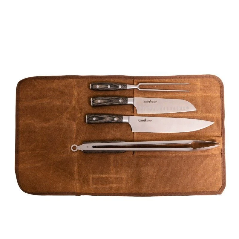 Camp Chef Deluxe 4-Piece Stainless Steel Carving Knife Set With Canvas Case 7 Camp Chef Deluxe 4-Piece Stainless Steel Carving Knife Set With Canvas Case - Image 7