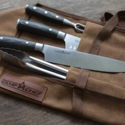 Camp Chef Deluxe 4-Piece Stainless Steel Carving Knife Set With Canvas Case 11 Camp Chef Deluxe 4-Piece Stainless Steel Carving Knife Set With Canvas Case -BBQGrills Shop kset4 5