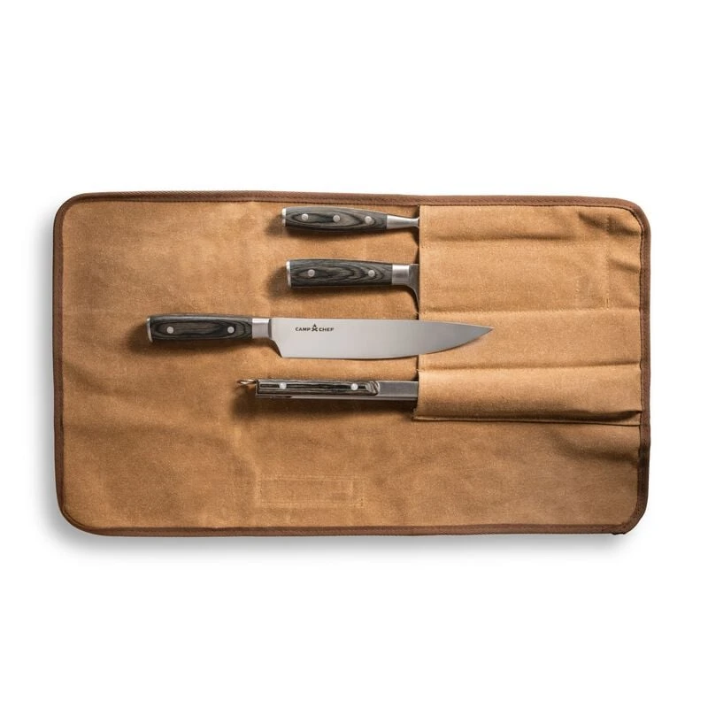 Camp Chef Deluxe 4-Piece Stainless Steel Carving Knife Set With Canvas Case 2 Camp Chef Deluxe 4-Piece Stainless Steel Carving Knife Set With Canvas Case - Image 2