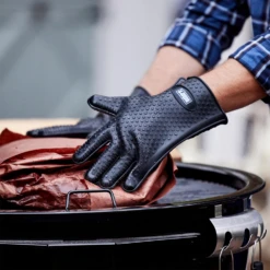 Weber Grills Silicone Grilling Gloves -BBQGrills Shop weber silicone grilling gloves lifestyle view