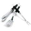 Weber Grills Premium Stainless Steel BBQ Tool Set With Non-Slip Grip - 3-Pieces